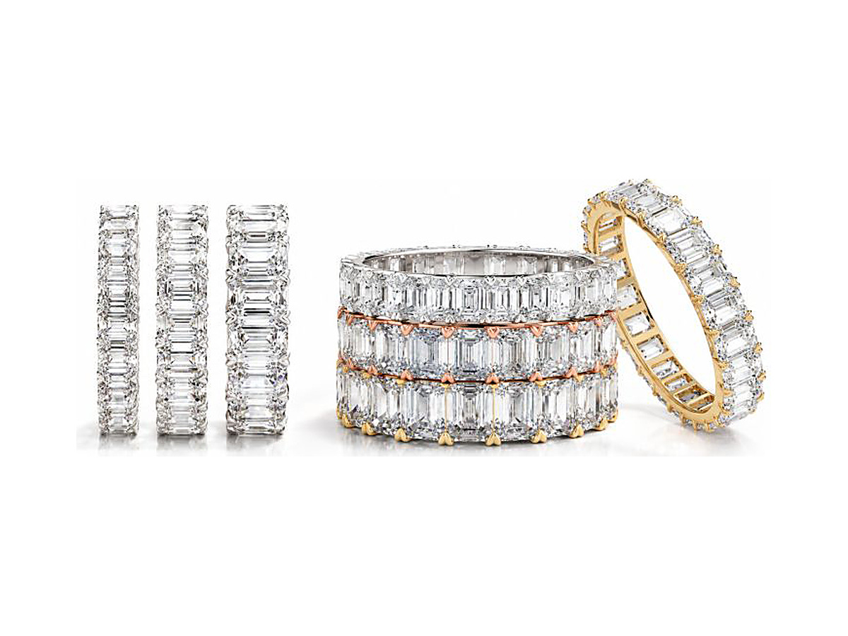 Emerald-Cut Diamond Eternity Band – diamond jewellery by Bhakti Diamonds
